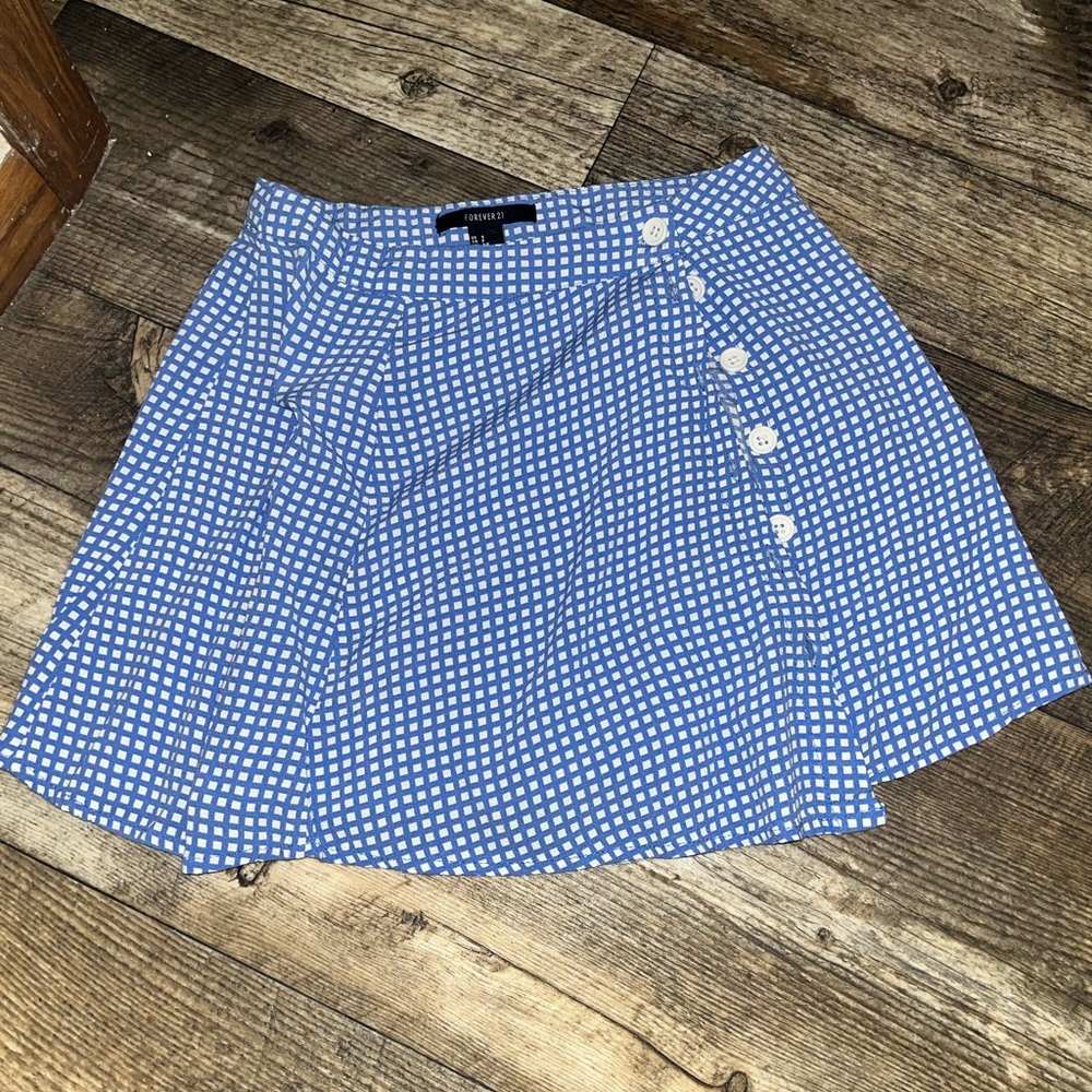 Dorothy Wizard of Oz Blue Gingham Skirt with Button Detail